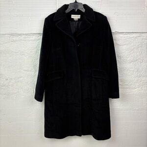 ALBERT NIPON Elegant Black 100% wool Women's pea Coat size 10